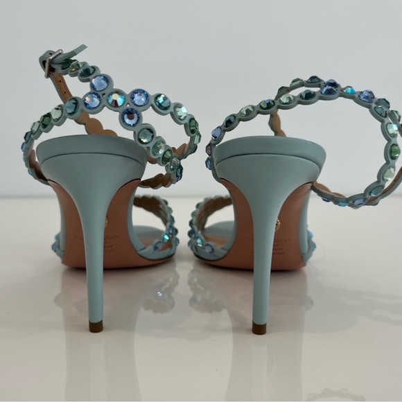 AQUAZZUA BLUE TONE CRYSTAL SANDALS 85MM SIZE IT 38 / US 8 NIB! - Picture 14 of 17